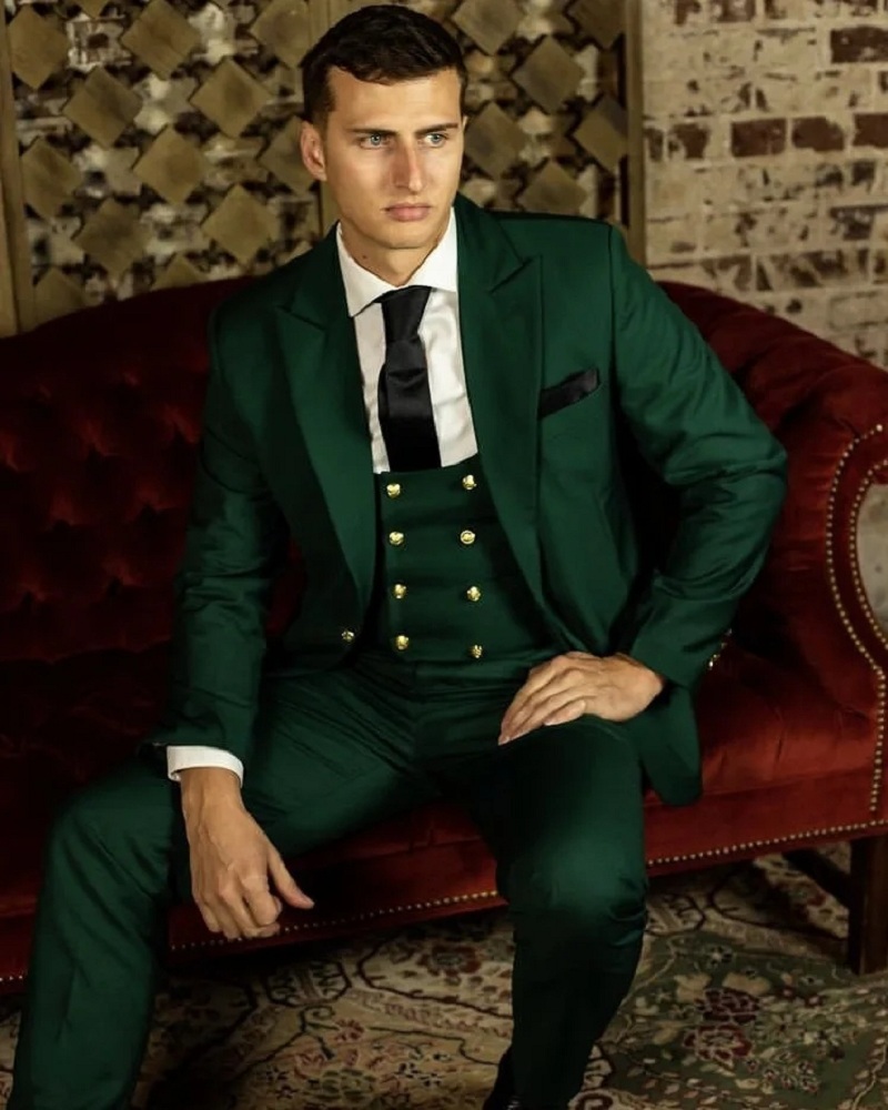 Men Formal Wear Shop - Yeşil Klasik Erkek Takım Elbise Resmi