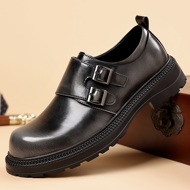 Men Formal Wear Brown - Retro Kahverengi erkek Deri Rahat Ayakkabılar