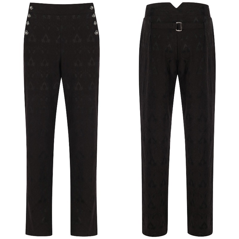 Men'S Formal Attire - Erkek Steampunk Vintage Takım Elbise Pantolonu