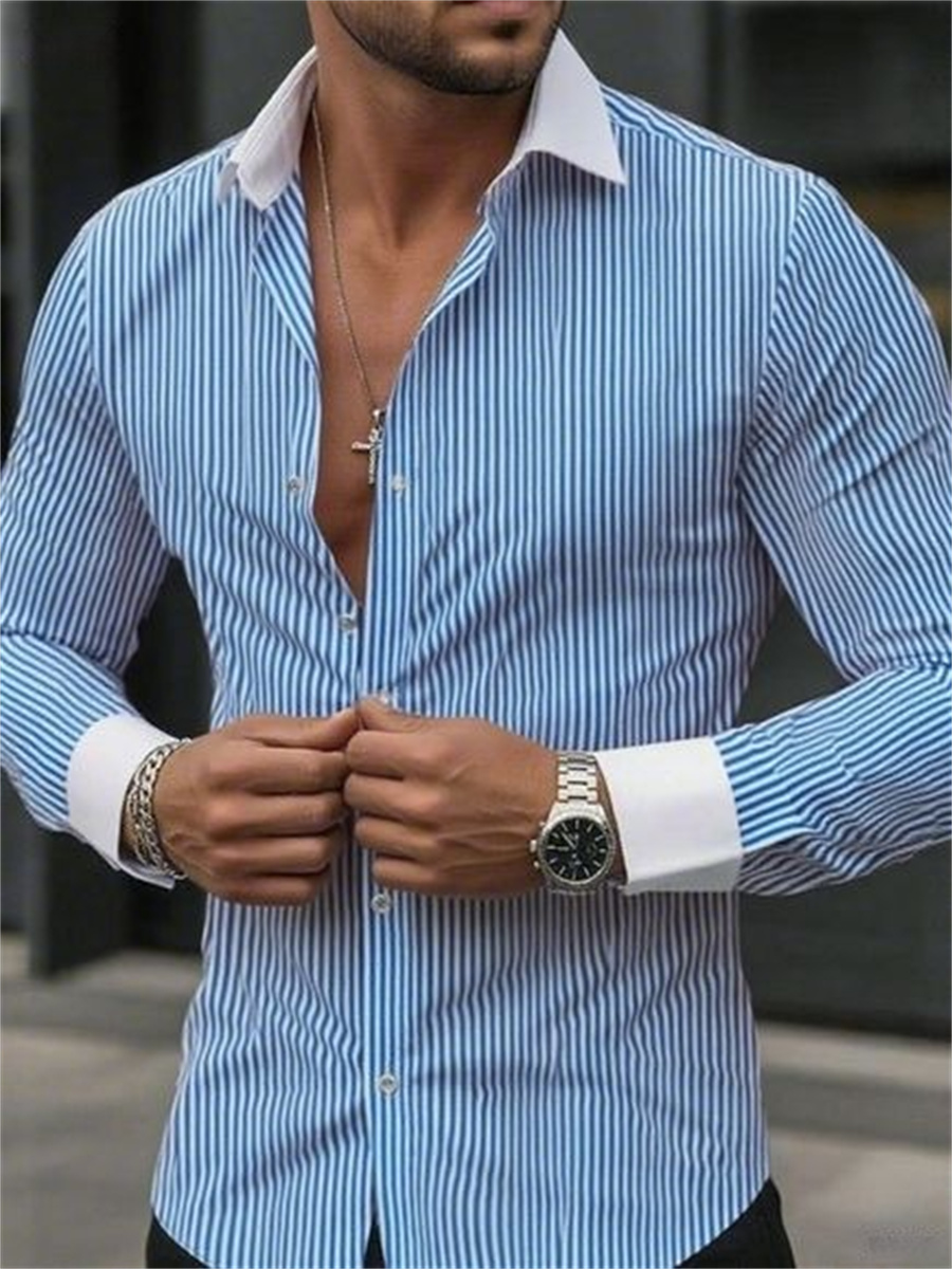 Erkek dar kesim çizgili yaka u - Men Formal Wear Shop incelemesi ve fiyatı