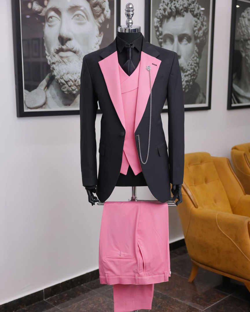 Lüks Siyah Pembe Erkek Smokin  - Men Formal Wear Shop incelemesi ve fiyatı