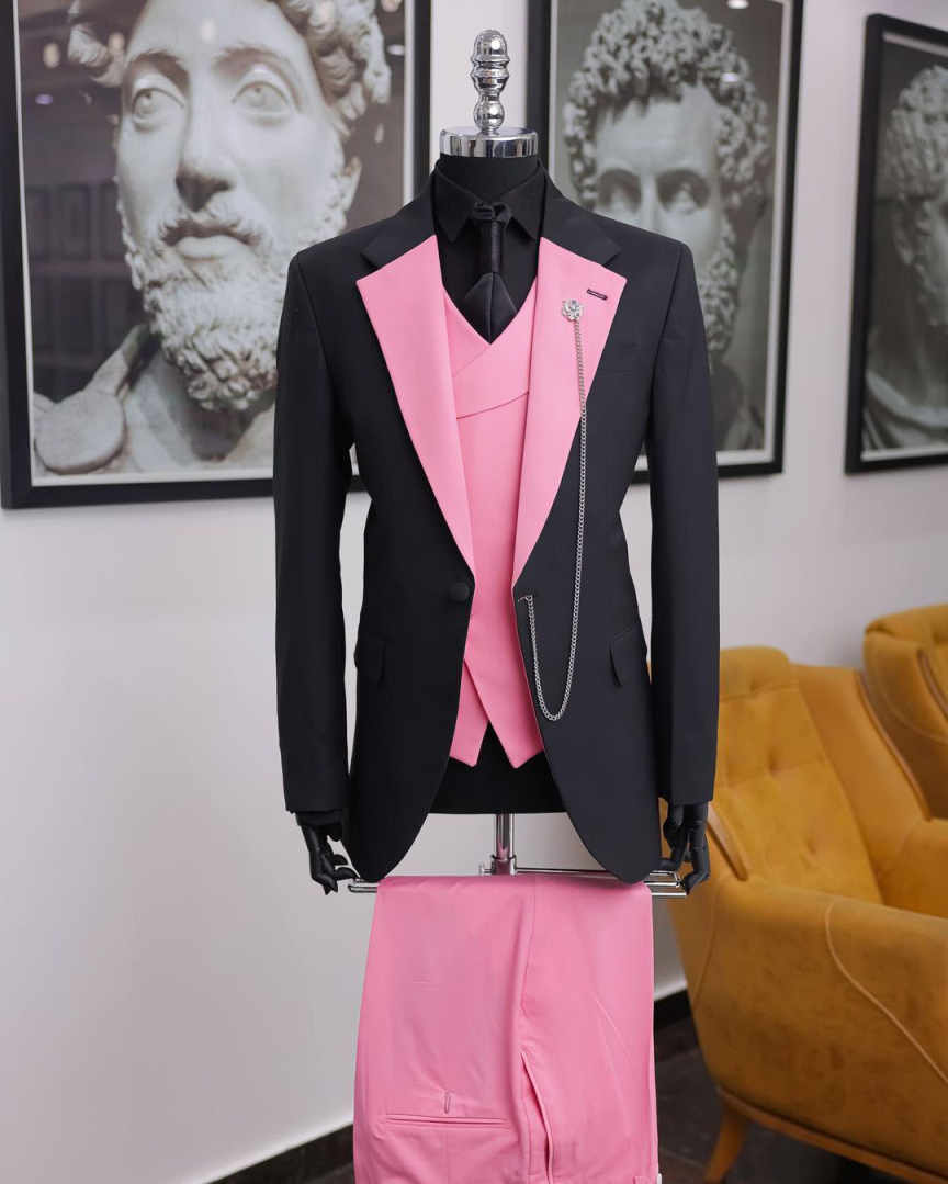 Lüks Siyah Pembe Erkek Smokin  - Men Formal Wear Shop incelemesi ve fiyatı