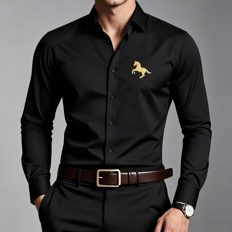 Zarif Altın At Logolu Baskılı  - Men Formal Wear Shop incelemesi ve fiyatı