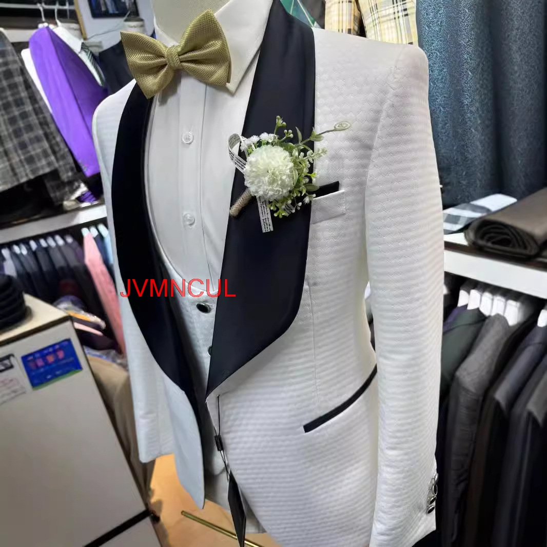 2026 Erkek Beyaz Jakarlı 3 Par - Men'S Formal Wear For Reception incelemesi ve fiyatı