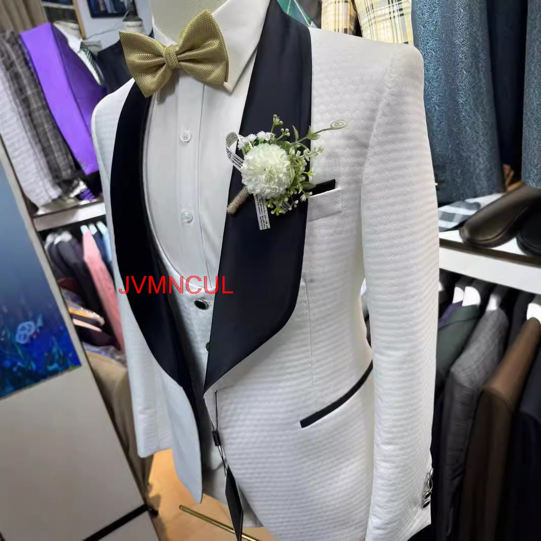2026 Erkek Beyaz Jakarlı 3 Par - Men'S Formal Wear For Reception incelemesi ve fiyatı