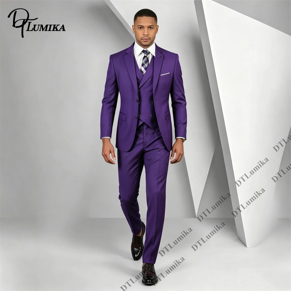 Erkek 3 Parça Mor Takım Elbise - Men Formal Wear Purple incelemesi ve fiyatı