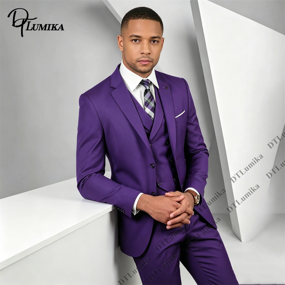 Erkek 3 Parça Mor Takım Elbise - Men Formal Wear Purple incelemesi ve fiyatı